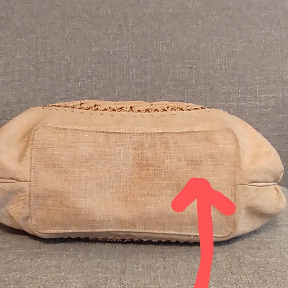 Cole Haan Beige Woven-Front Satchel - Picture 3 of 9